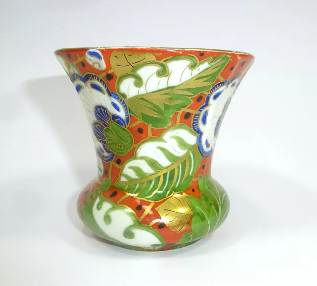 Seltene Art Deco Vase handbemalt 3