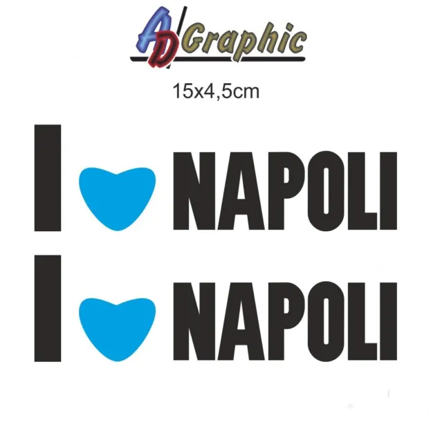 Set di 7 Stickers tifosi Napoli Calcio adesivi per Auto in vinile  prespaziato senza fondo