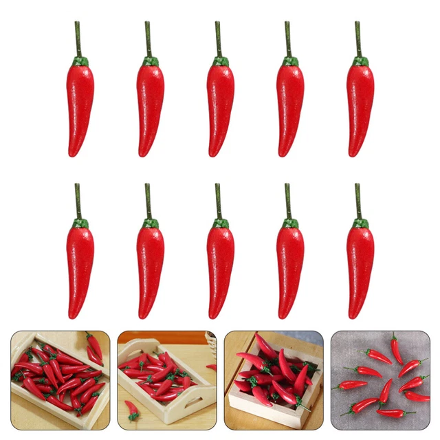 10 PCS VINE Garland Tiny House Kit Jalapenos Mini Vegetable Model £7.15