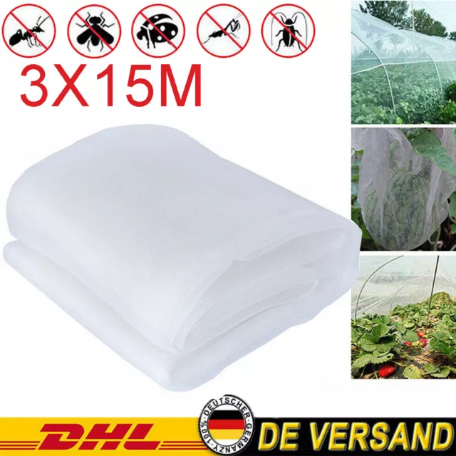 Gartennetze Gemüsenetz Insektennetz Vogelnetz Fliegenschutz Garten 3x15m NEU