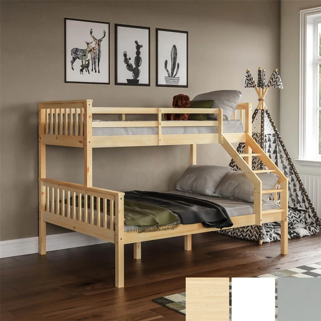 TRIPLE SLEEPER BUNK Bed Solid Pine Single Double Kids Children