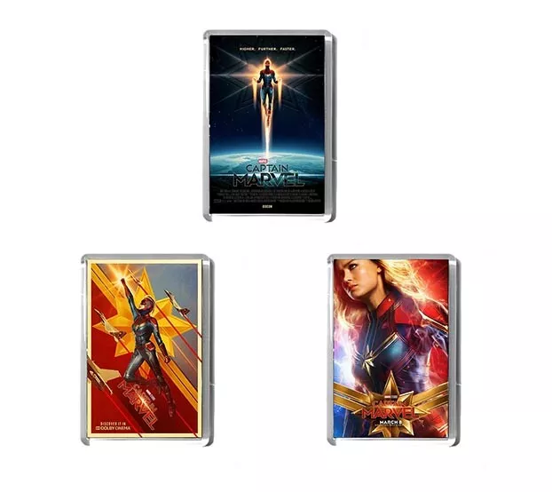 Captain Marvel 7 x 4,5 cm Kühlschrankmagnet 2019 Brie Larson