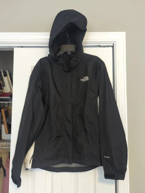 The North Face Hyvent Wind Rain Jacket Womens Small Hooded Mesh Lined Black
