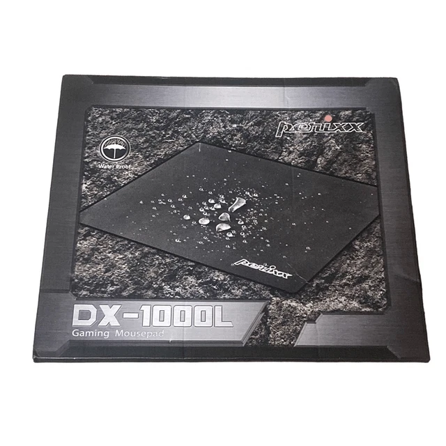 Perixx DX-1000L Black Waterproof Gaming Mouse Pad with Stitched Edging