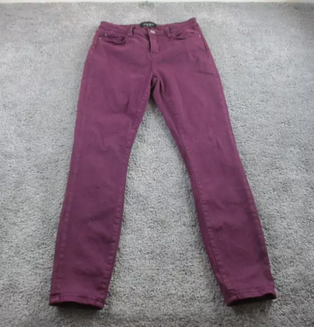 Jeanswest Jeans 10 Skinny L28 Mid Rise Stretch Purple Maroon