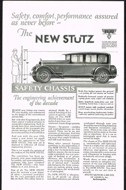 1926 Original Vintage Stutz Sedan Motor Car Automobile Art Print Ad