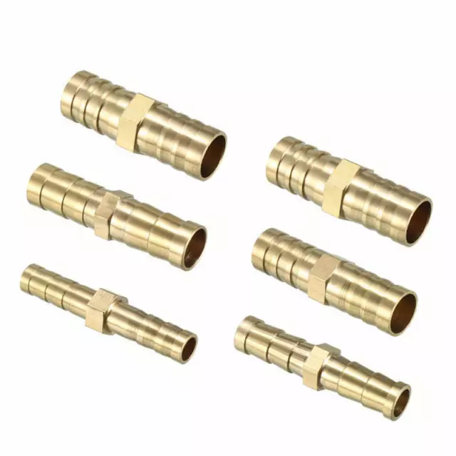 Metal Brass Straight Hose Joiner Barbed Connector Air Fuel Water Pipe Gas Tubing