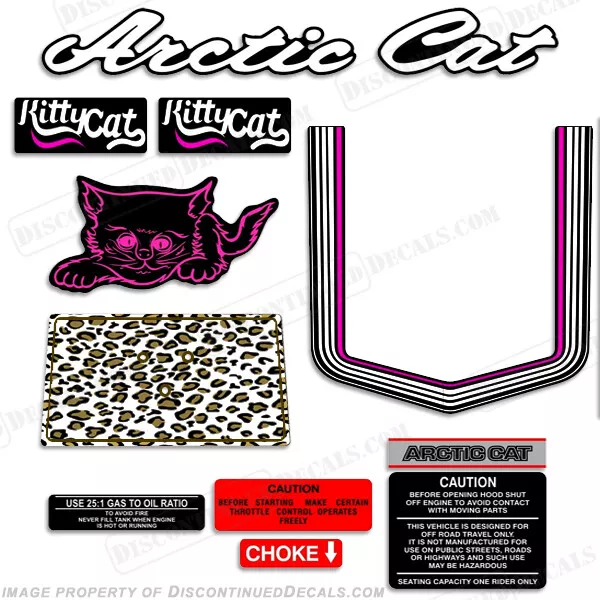 Fits Arctic Cat "Kitty Cat" Decals 1976 - 1979