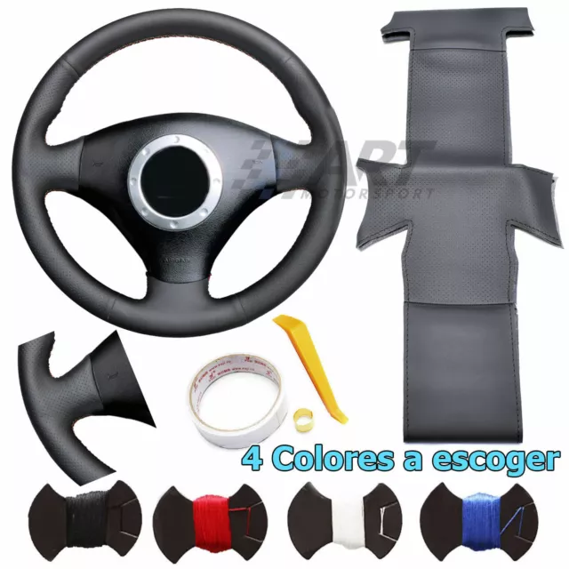 Couvre Volant sur Mesure pour Audi A3 8L Cuir synthetique noir Lisse +Perforé