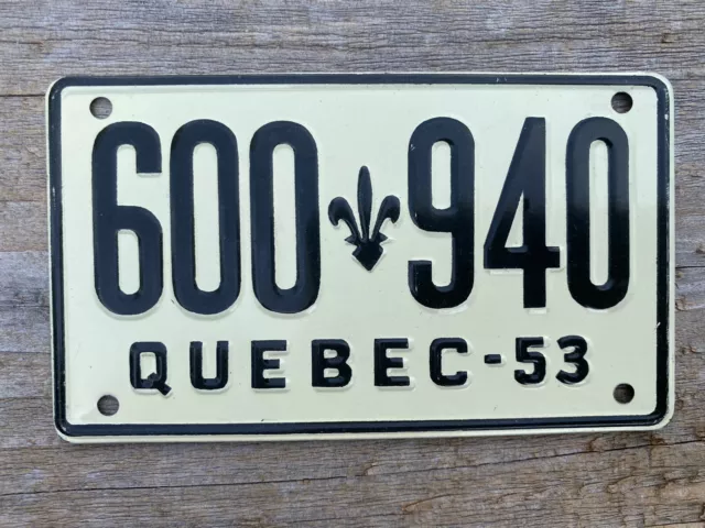 1953 Quebec Wheaties metal bicycle license plate cereal premium