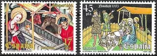 Timbres Religion Noël Espagne 2437/2438 ** (74401FE)