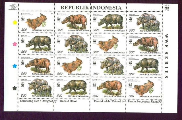WWF - KLEINBOGEN - INDONESIEN - Nashorn - 1996 - 4 Sätze - perfekt - **/MNH