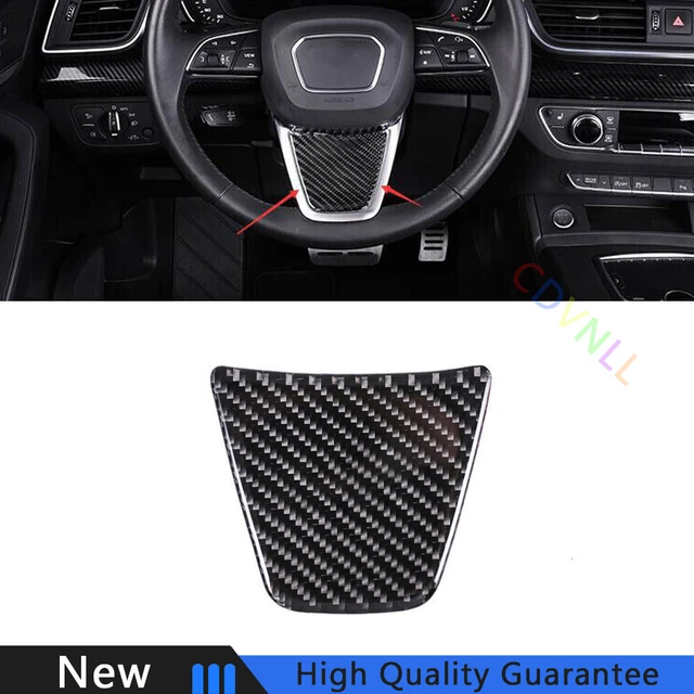 Fit For Audi Q5 2018-2021 Real Carbon Fiber Car Steering Wheel Panel Cover Trim