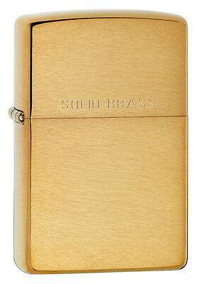 Zippo Brushed Brass Lighter, WIth Solid Brass, Item 204, New In Box