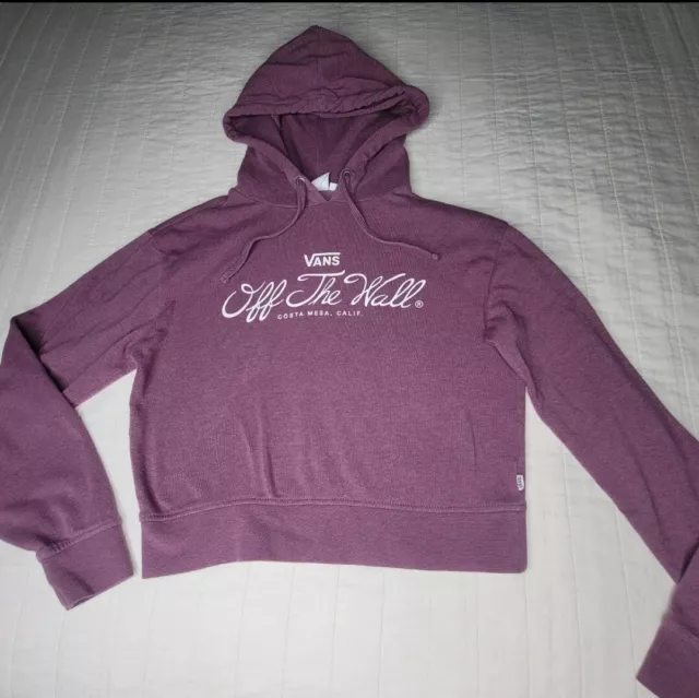 VANS Scripted OTW Crop Women’s Size XS Pullover Sweatshirt Burgundy