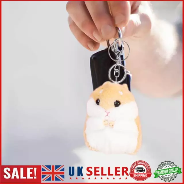 Cartoon Cute Hamster Plush Dolls Keychain Kawaii Backpack Pendants (Yellow) GB