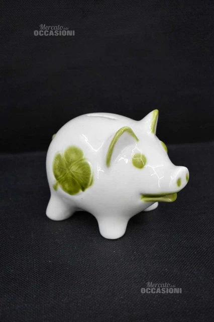 Tirelire Cochon Céramique Rouge Fait Main - 27x17x19 Cm, 1,95 Kg - Traditionnelle, à Casser
