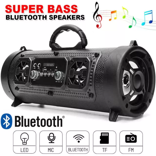 Wireless Bluetooth Portable Speakers Stereo Bass USB/TF/ Radio Outdoor Subwoofer