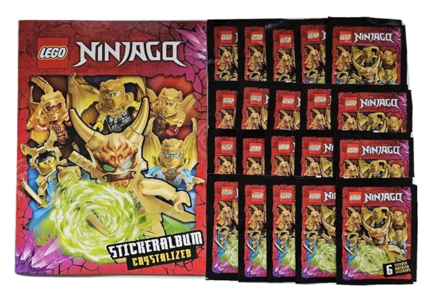 B0 LEGO® Ninjago Crystalized™ 20 Stickertüten = 120 Sticker Bilder +Stickeralbum