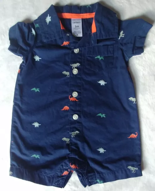 Carters baby boy blue dinosaur  shorts romper 3 Months infant wear clothing