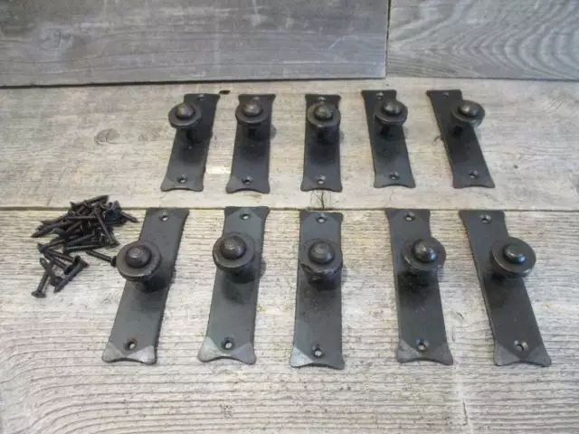 10 Hand Forged Iron Pulls 4 1/8" Long Cabinet Handles Bin Door Gate Crafts