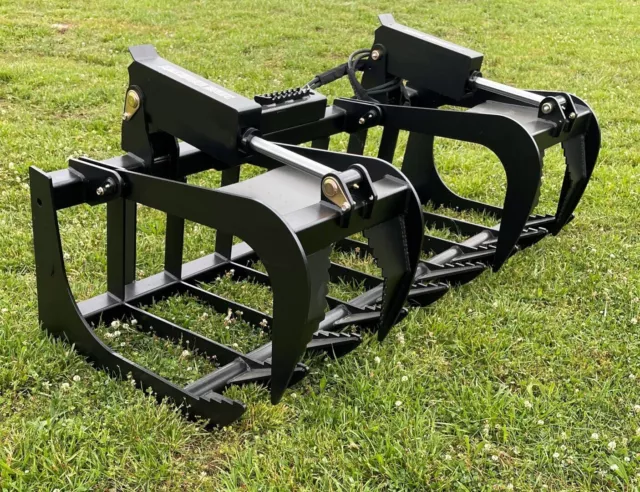 72" Heavy Duty Skid Steer Dual Root/Brush/Log Grapple Quick Attach FREE SHIPPING