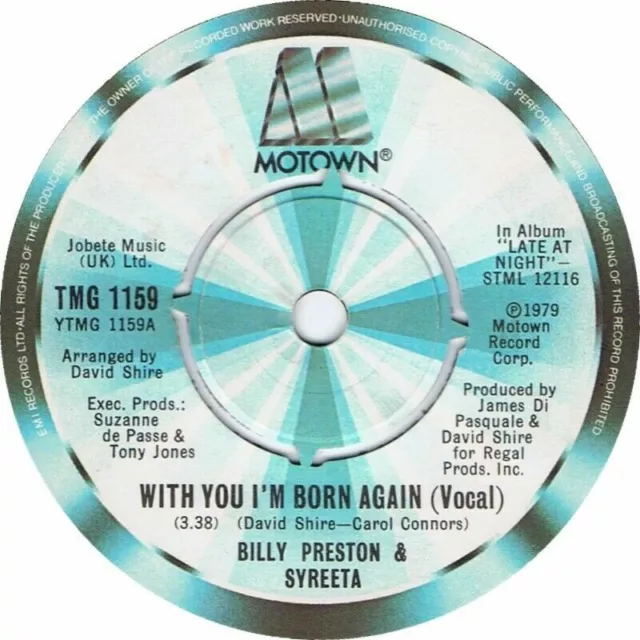 Billy Preston - With You I'm Born Again 7" Single, Very Good Cond, 1979 Vinyl D1
