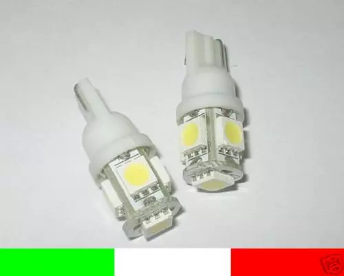 2pz Ampoules 5 LED SMD 5050 Blanc 5000K W5W T10 A2B46