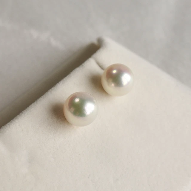 Boucles D'oreilles Perle Beige Nacré – Puces 6mm, Argent Massif 925, Majorque