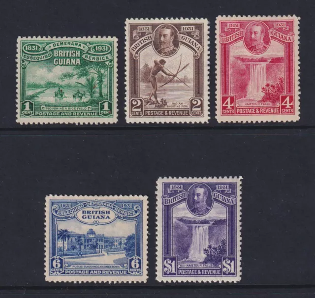 British Guiana. 1931. SG 283-287. Mounted mint.