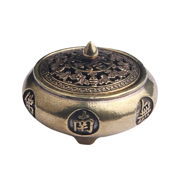 Copertura bruciatore incenso cavo ottone bruciatore incenso vassoio antivento bruciatore incenso