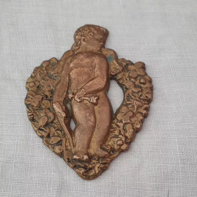 Décor bronze meuble style  19°coeur Cupidon angelot