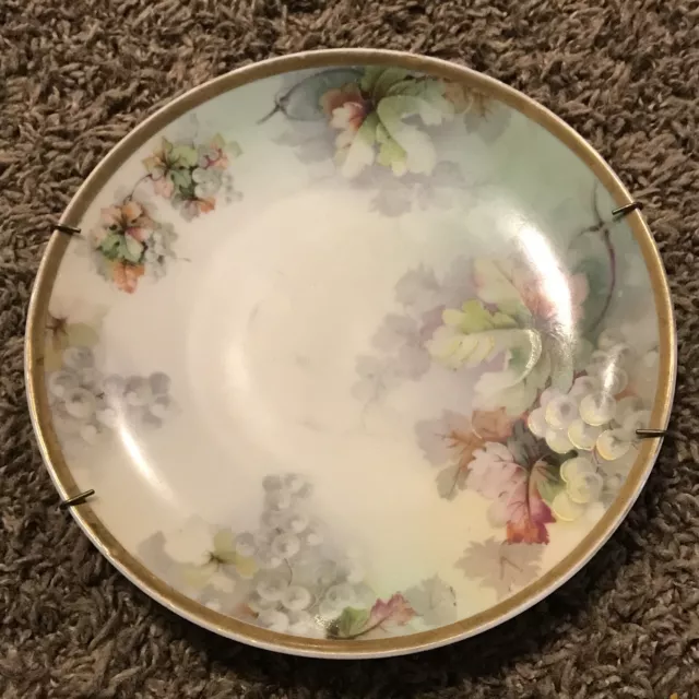 VTG~ PSL IMPERIAL EMPIRE Pfeiffer Lowenstein Porcelain Plate FLORAL HAND PAINTED