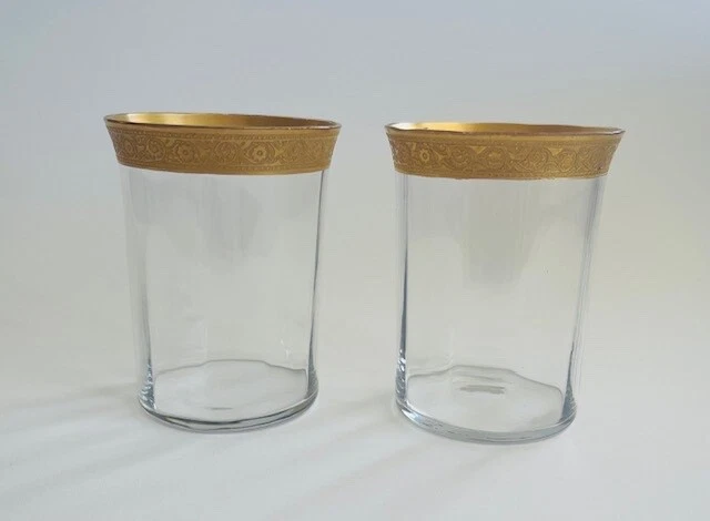Tiffin Franciscan MINTON Gold Encrusted SET 9 Oz Flat Tumbler #14196 PERFECT