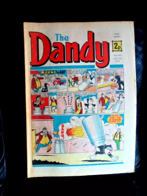 1 X VINTAGE DANDY COMIC, JANUARY  27th 1973, ISSUE No 1627 ,  USED