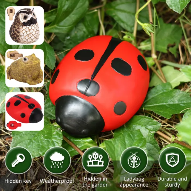 Ladybug Spare Keys Hider Outdoor Weatherproof Key Hiders Fake Animal ❀