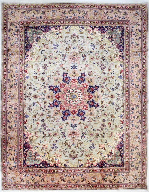 Original Alfombra Persa Tabriz 387 X 300CM N º 1838 Oriental Alfombra de Lana