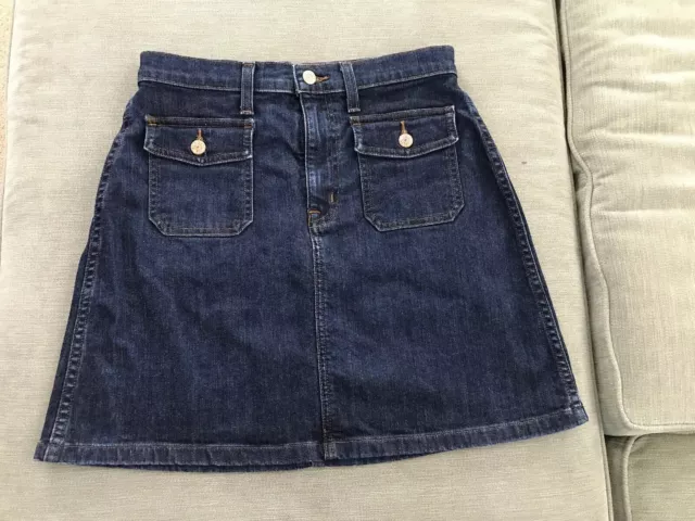 JCrew Women's Size 28 Dark Blue Denim Jean A-line Mini Skirt