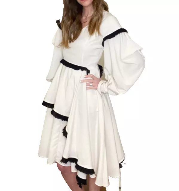 ADEAM Asymmetric Women's Dress Deconstructed Ruffle Handkerchief Hem Size 8