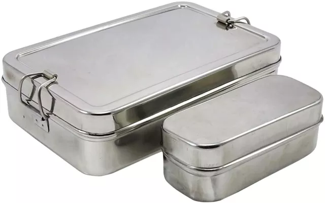 Lunchbox / Tiffin Kasten Für Rechteckig Träger Edelstahl Lebensmittelbehälter
