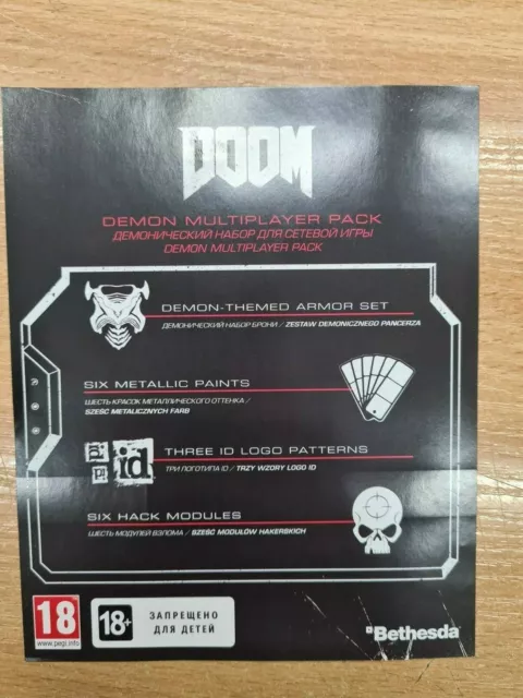 Doom Demon Multiplayer Pack Sony PLAYSTATION 4 PS4 Dlc Code Seulement Non Jeu