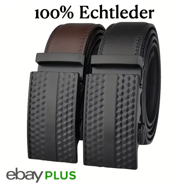 Herren Gürtel Automatik Schnalle 100% Echtes Leder Herrengürtel Ratchet Jeans