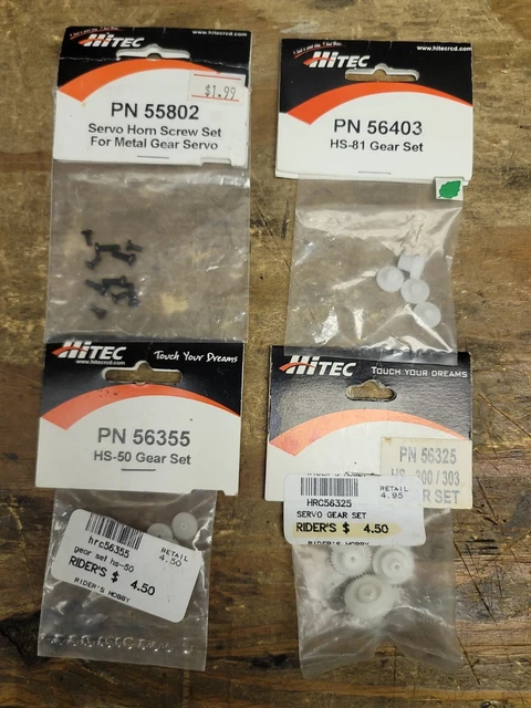 Hitec HS-300 / 303 GEAR SET, HS-50 GEAR SET, HS-81 GEAR SET, HORN SCREW SET