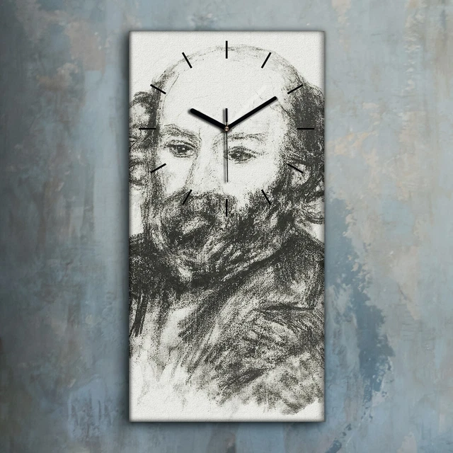 Horloge Murale Décorative Toile 30x60 Cm - Loup Forêt Hiver, Coloray