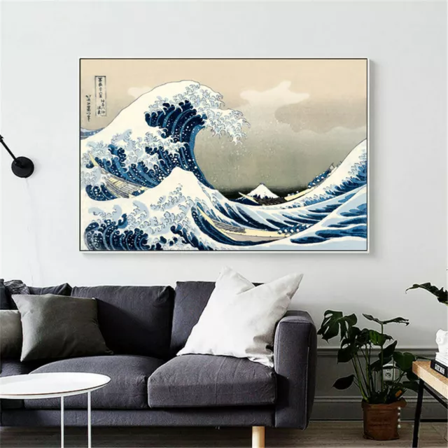 The Great Wave off Kanagawa Hokusai Canvas Print Painting Home Decor Wall Art