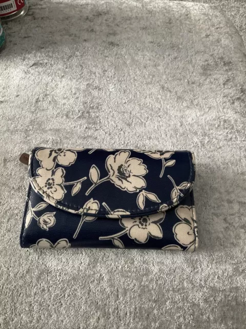 Cath Kidston Folded Curved Wallet Navy Cream Flower