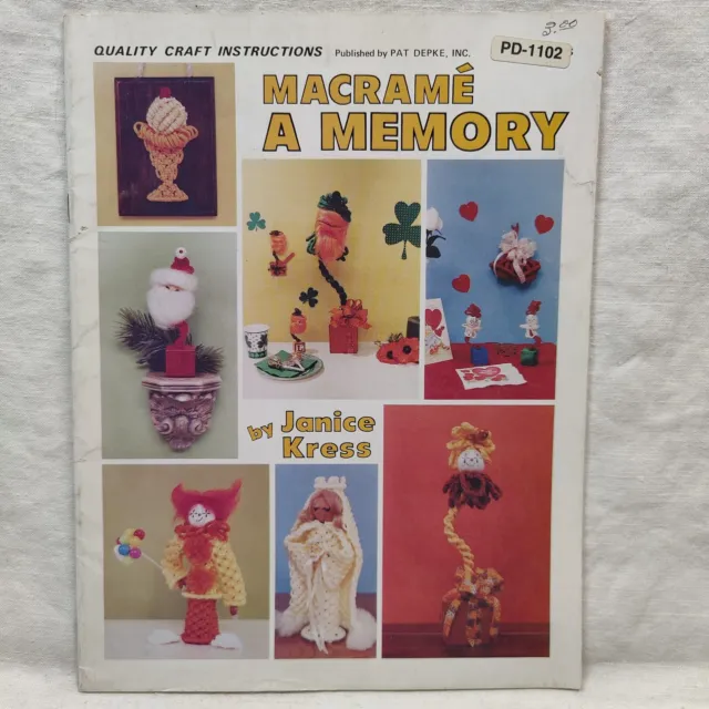 1980 de colección Macrame A Memory patrones calidad instrucciones artesanales Pat Depke PD-1102