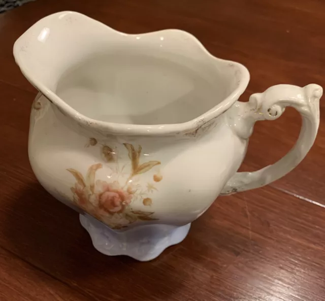 Antique Maddock’s Works Lamberton Royal Porcelain Pitcher White,Blue,Gold Floral