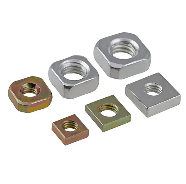 M3 M4 M5 M6 M8 Square Nuts Fit for Metric Screw Bolts, Color/Bright Zinc-Plated