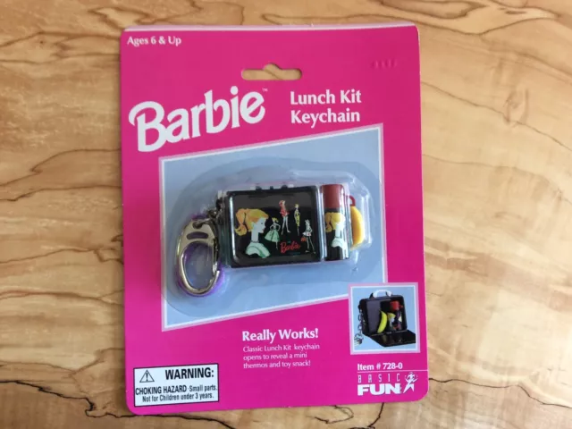 1999 Barbie Lunch Box Kit Keychain - Original Package Unopened - Thermos Banana